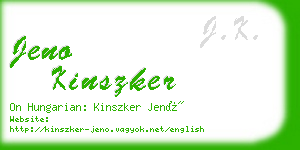 jeno kinszker business card